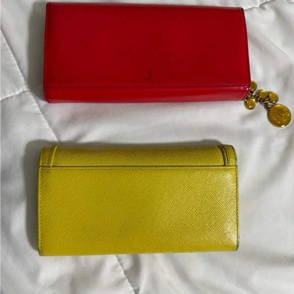 MCM Red and Yellow Leather Wallet Duo - Picture 2 of 7